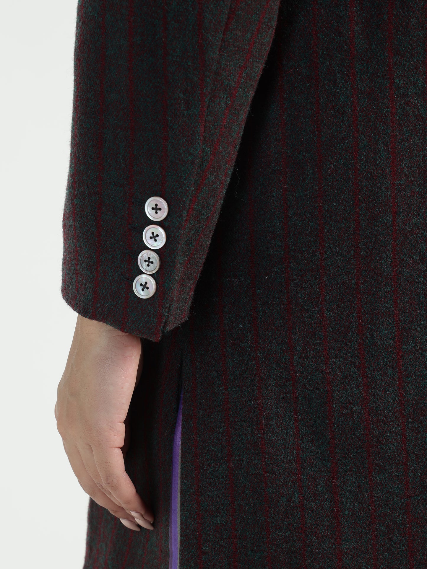 Ladakh Wool Long Coat Striped