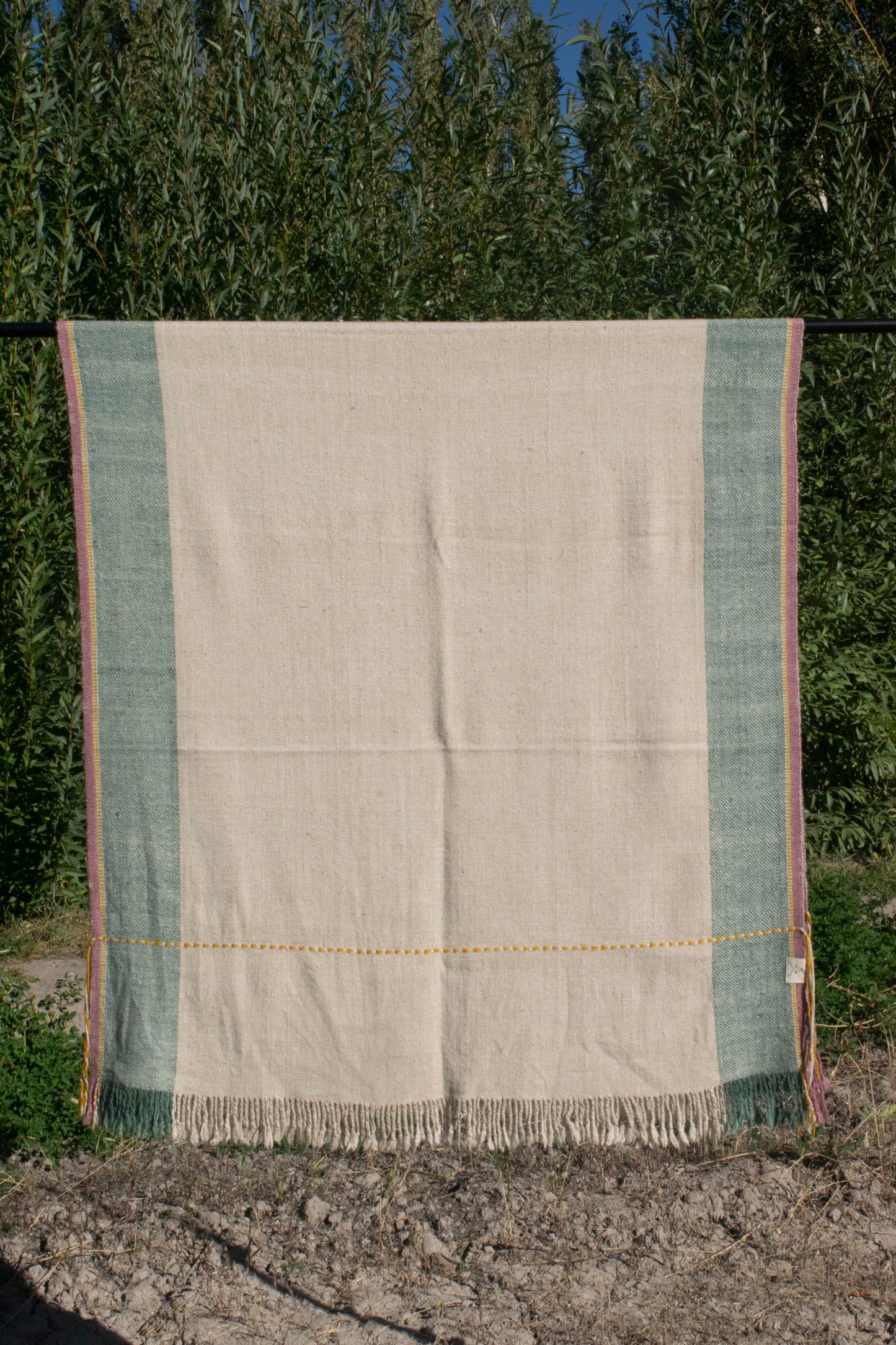 Vintage Beige Cashmere Shawl