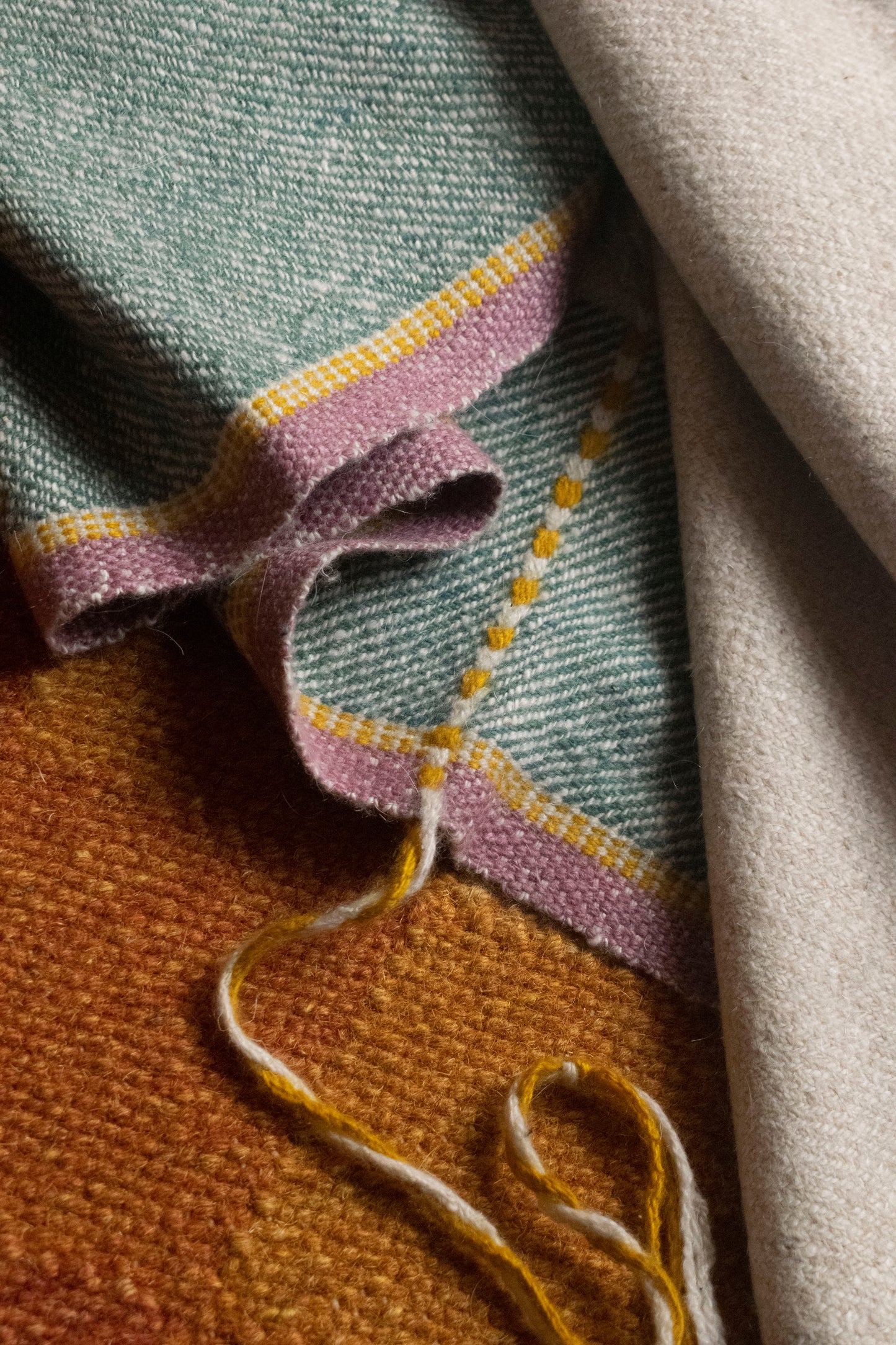 Vintage Beige Cashmere Shawl