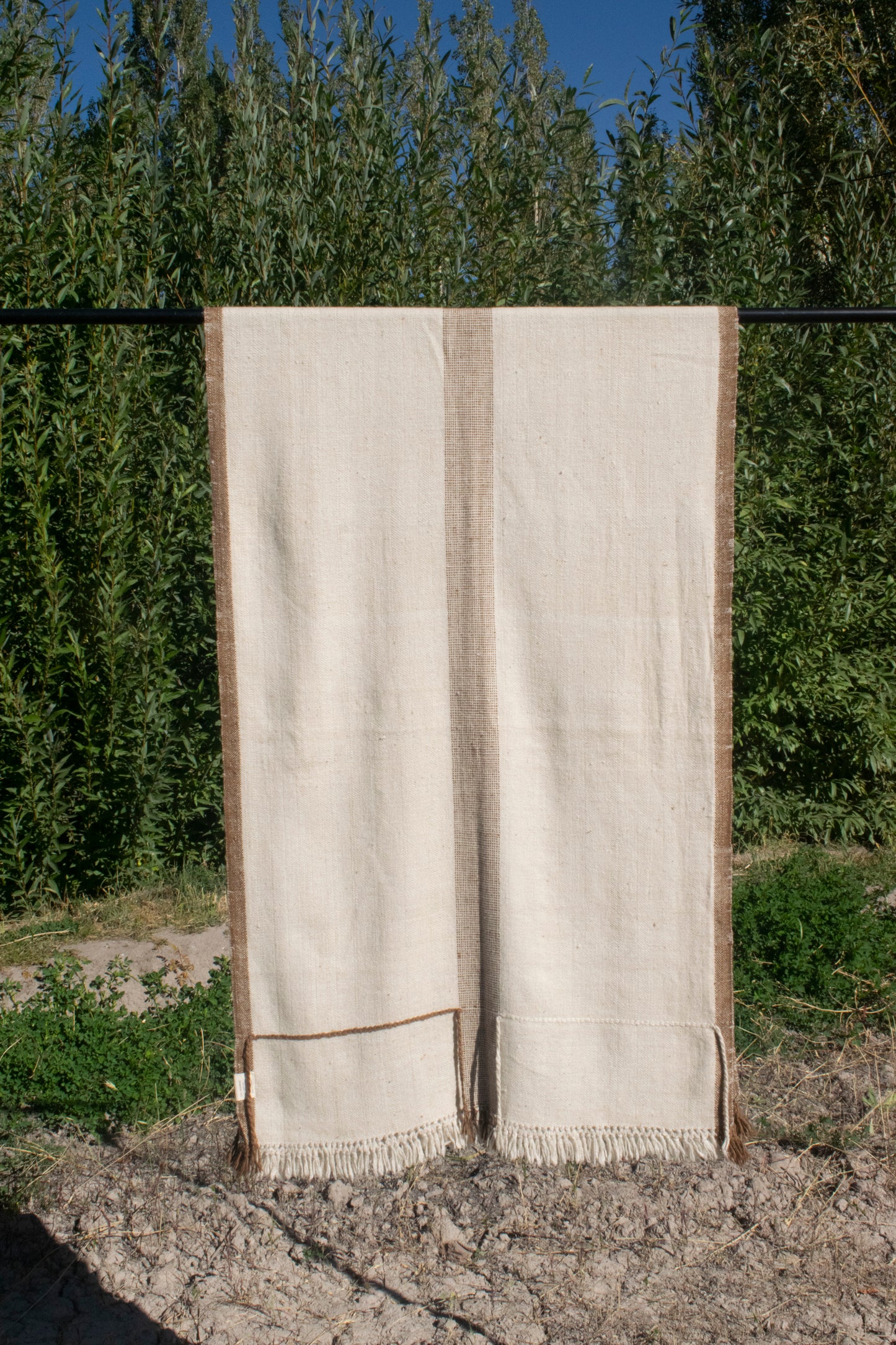 Boho White Cashmere Stole
