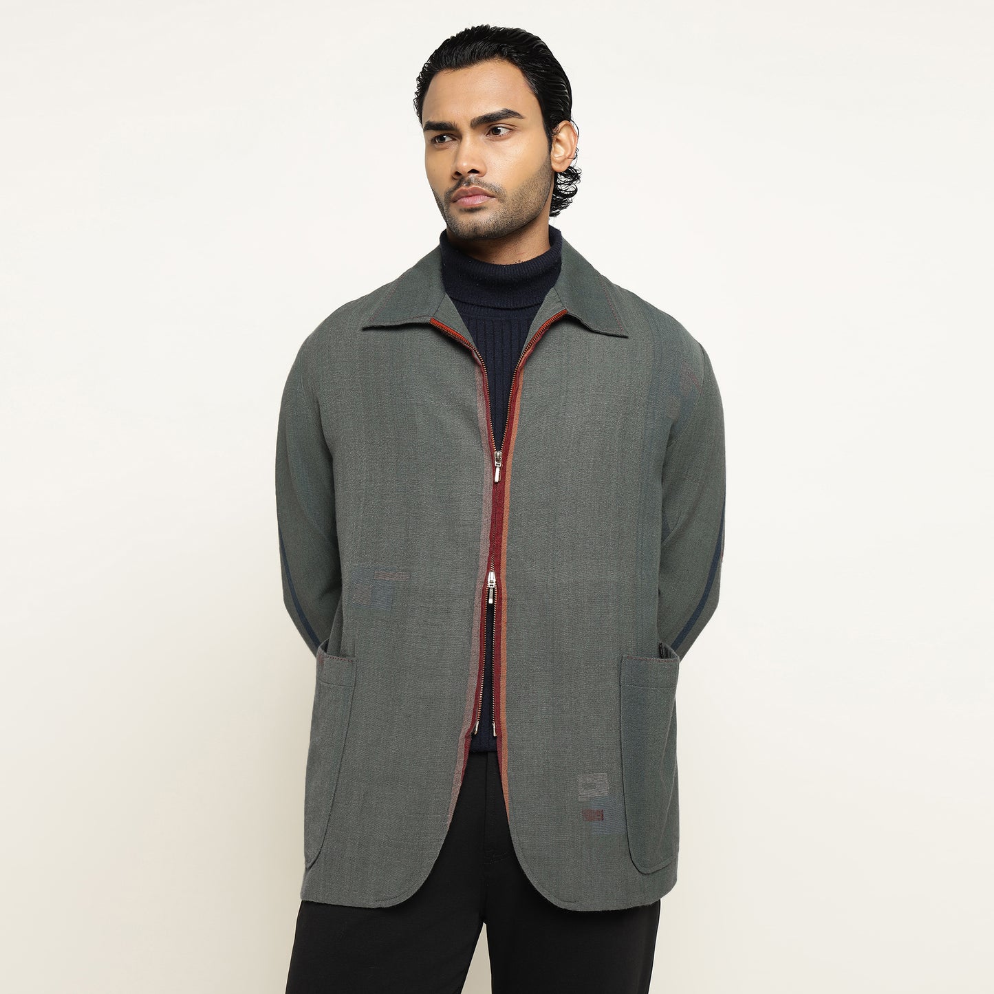 Forest-Green Pashmina Jacket
