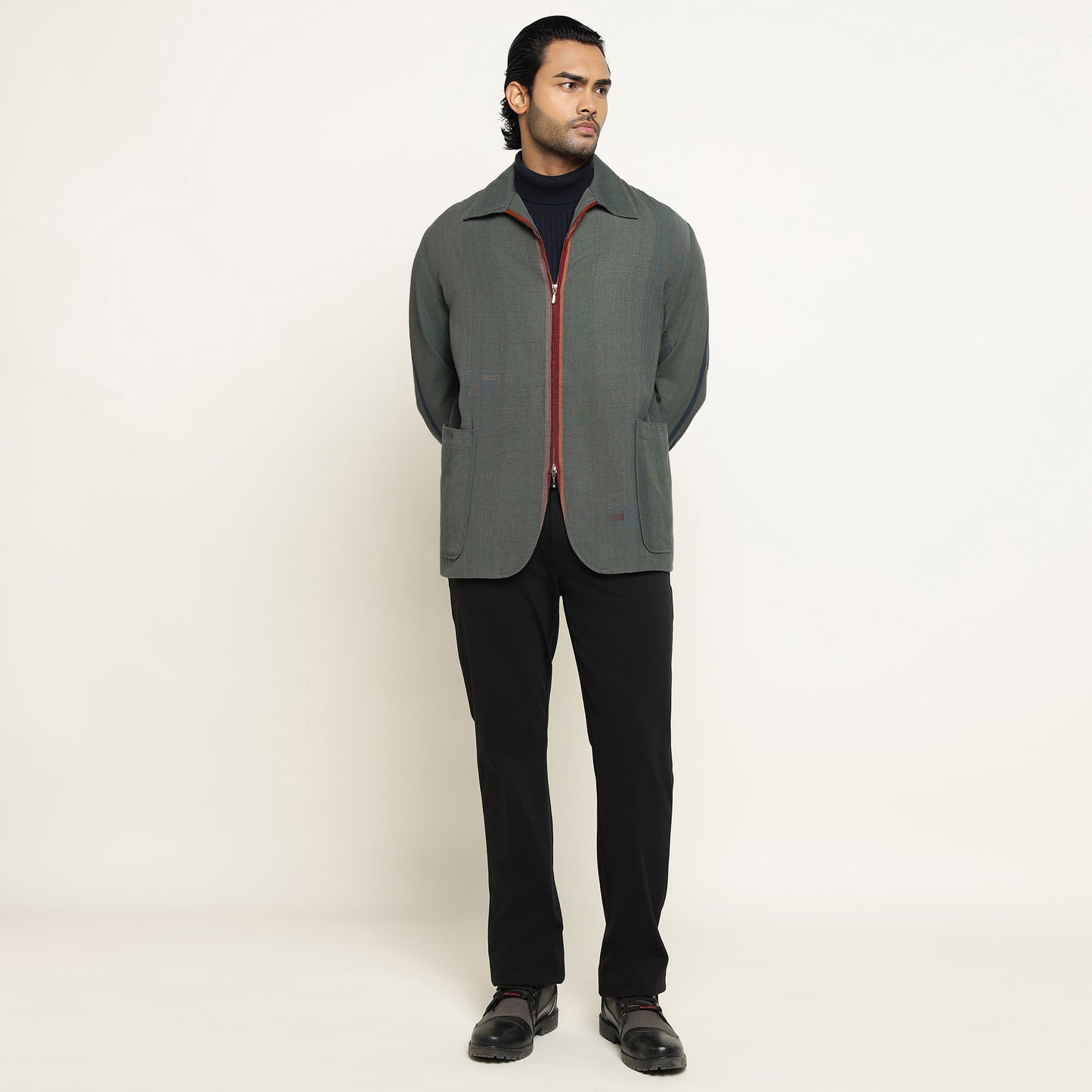 Forest-Green Pashmina Jacket