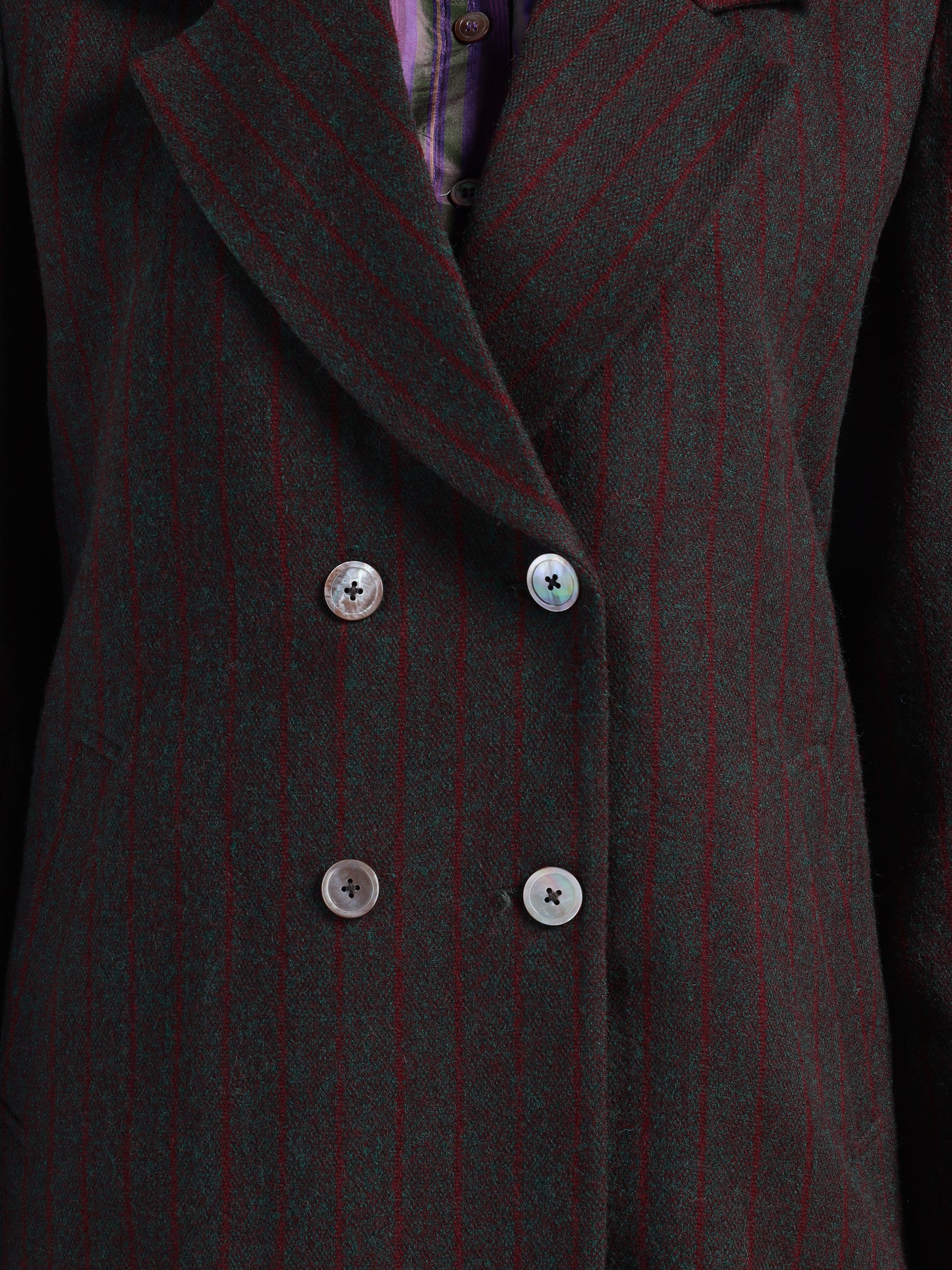 Ladakh Wool Long Coat Striped