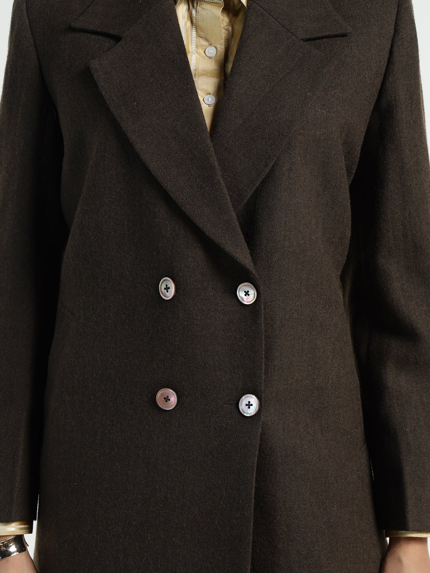 Ladakh Wool Long Coat Olive Green